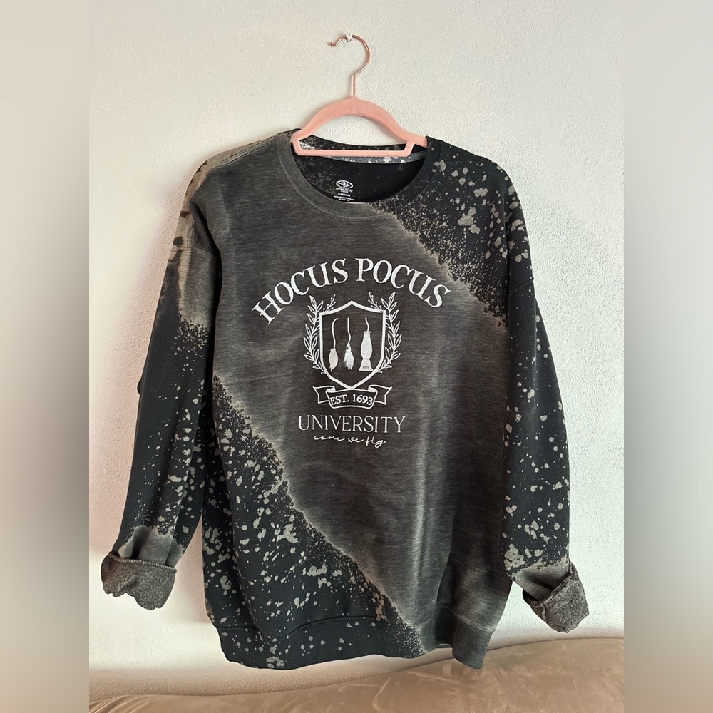 Hocus Pocus Bleach Dyed Oversized Sweatshirt | Crewneck | Halloween Autumn Fall